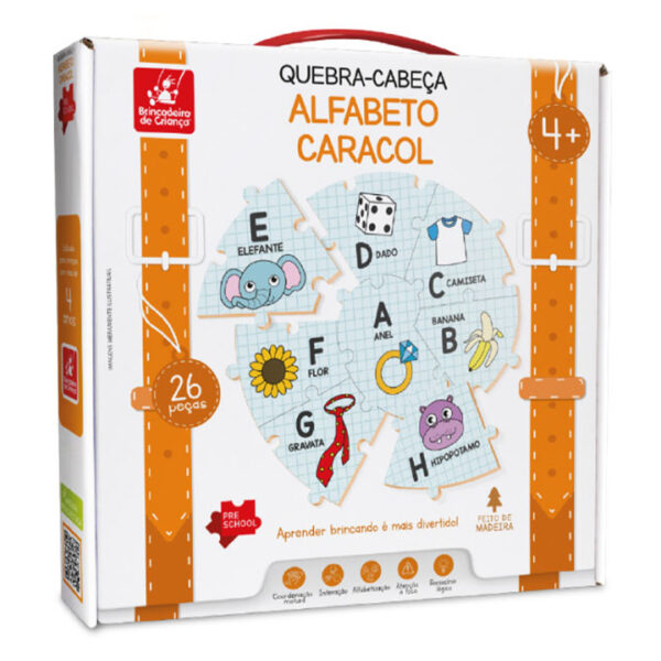 Quebra cabeça - Alfabeto caracol