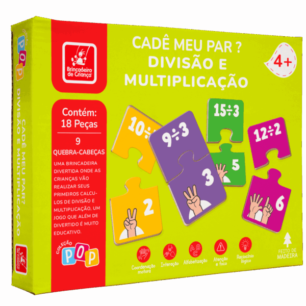 Quebra cabeça - cadê meu par? divisão e multiplicação