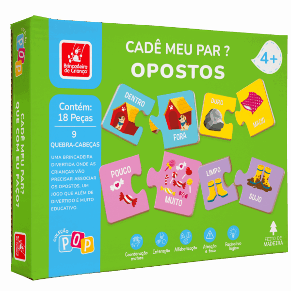 Quebra cabeça - cadê meu par? opostos