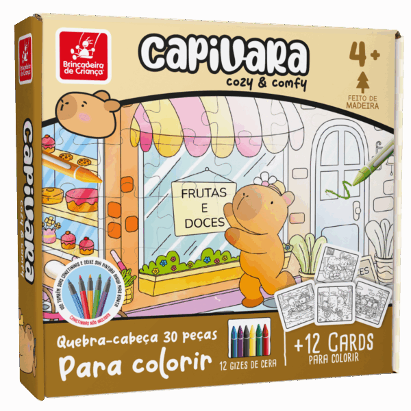 Quebra cabeça para colorir - capivara
