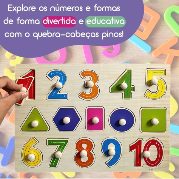 Encaixe divertido números com pinos