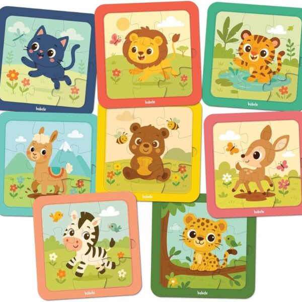 Kit com 8 quebra-cabeças 09 peças - Animais