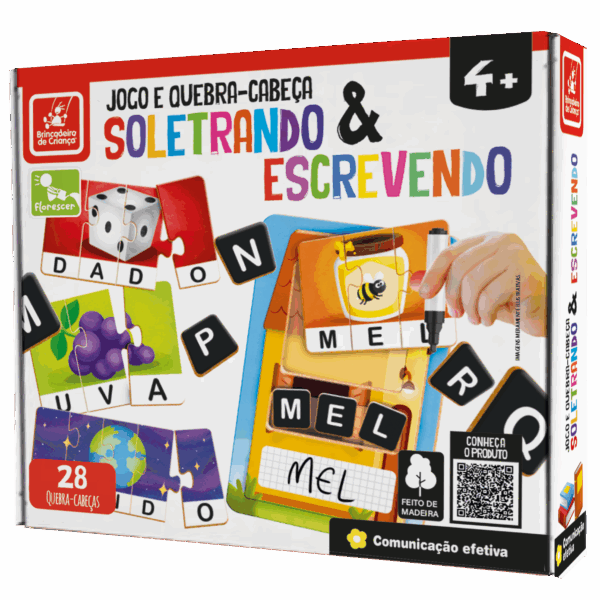 Jogo e quebra cabeça - soletrando e escrevendo