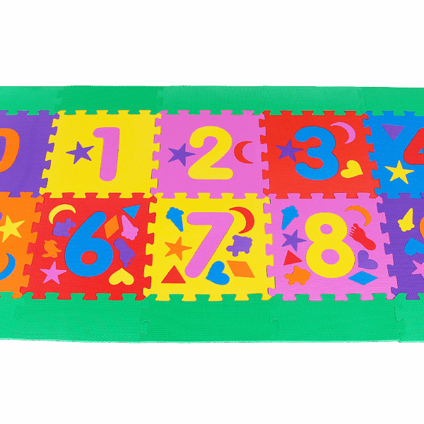 Tapetes numerais e quantidade com borda