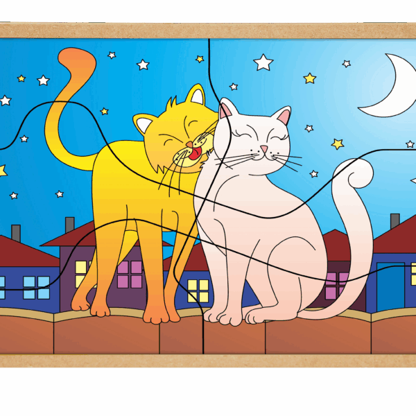 Quebra-cabeça casal - gatos