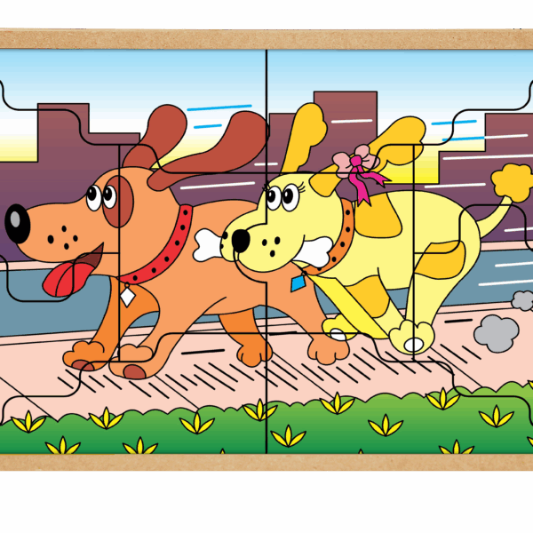 Quebra-cabeça casal - cachorro