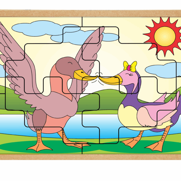 Quebra-cabeça casal - patos