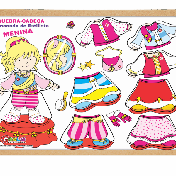 Quebra-cabeça brincando de estilista - menina