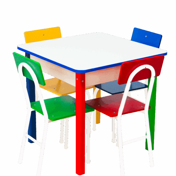 Mesa com 4 cadeiras de ferro
