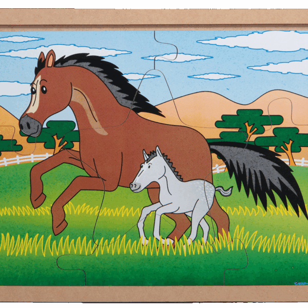 Quebra-cabeça animais e filhotes - cavalo