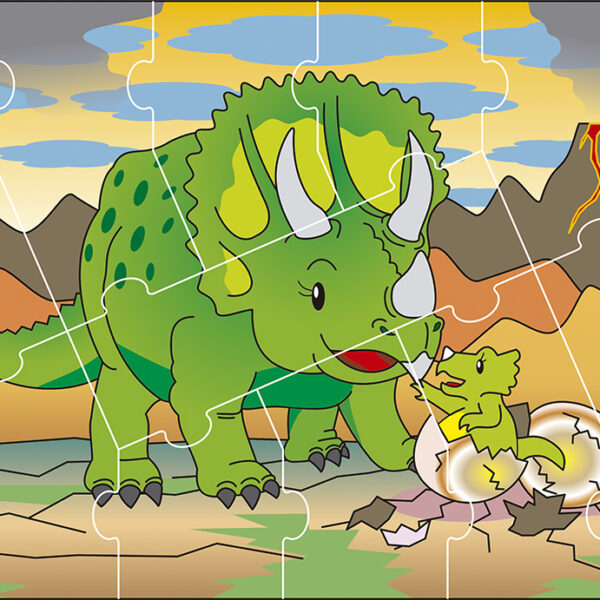 Quebra-cabeça animais e filhotes - dinossauro