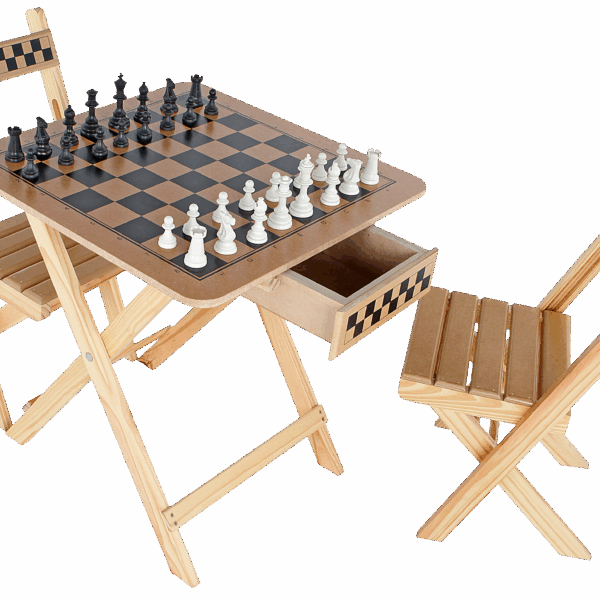 Mesa xadrez com gaveta
