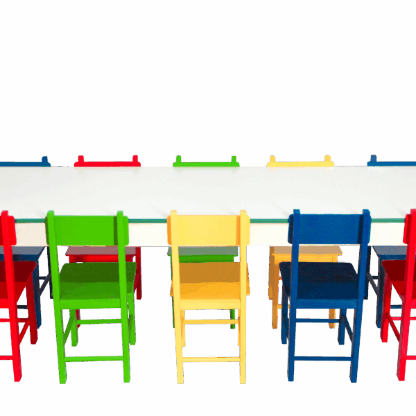 Mesa grande com 10 cadeiras