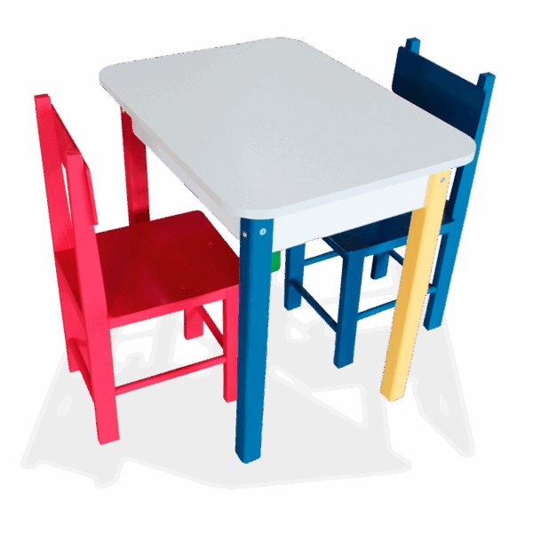Mesa retangular com 2 cadeiras