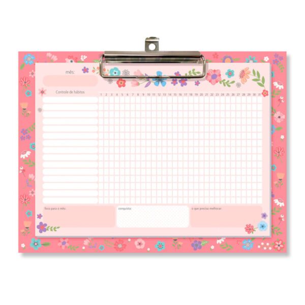 Controle de hábitos - prancheta - Fina Ideia