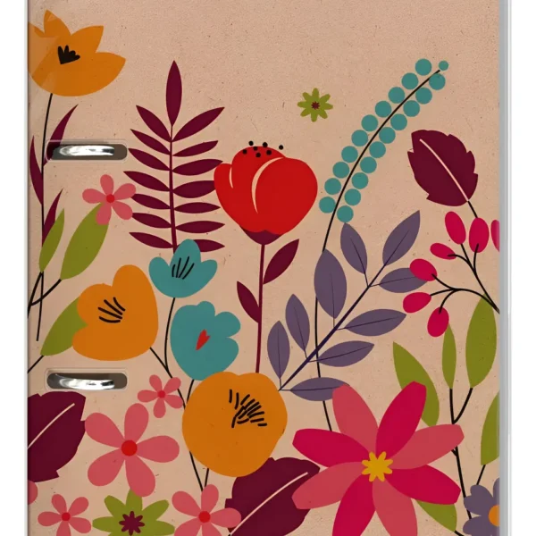Caderno argolado floral kraft