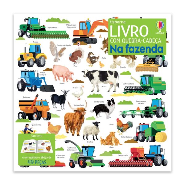 Na fazenda: Livro com quebra cabeça